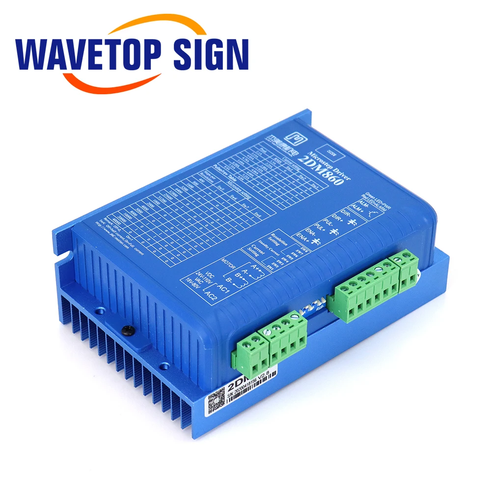 WaveTopSign 스테퍼 모터 드라이버 2상 2DM860H 2DM860 18-80VAC 전류 2.1-8.4 Co2 레이저 절단 및 조각 기계용