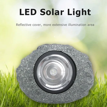 

LED Solar Stone Lamp Projection Lamp Automatically Recharging Courtyard Outdoor Waterproof Fence Landscape White Light