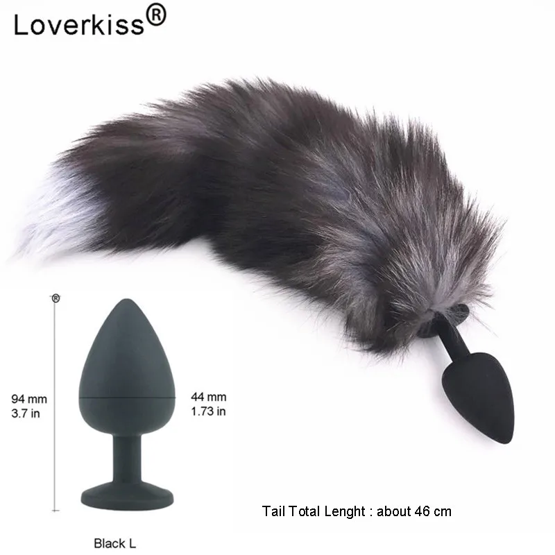Силиконовая Анальная пробка Loverkiss хвост лисы гладкий мех интимные игрушки для