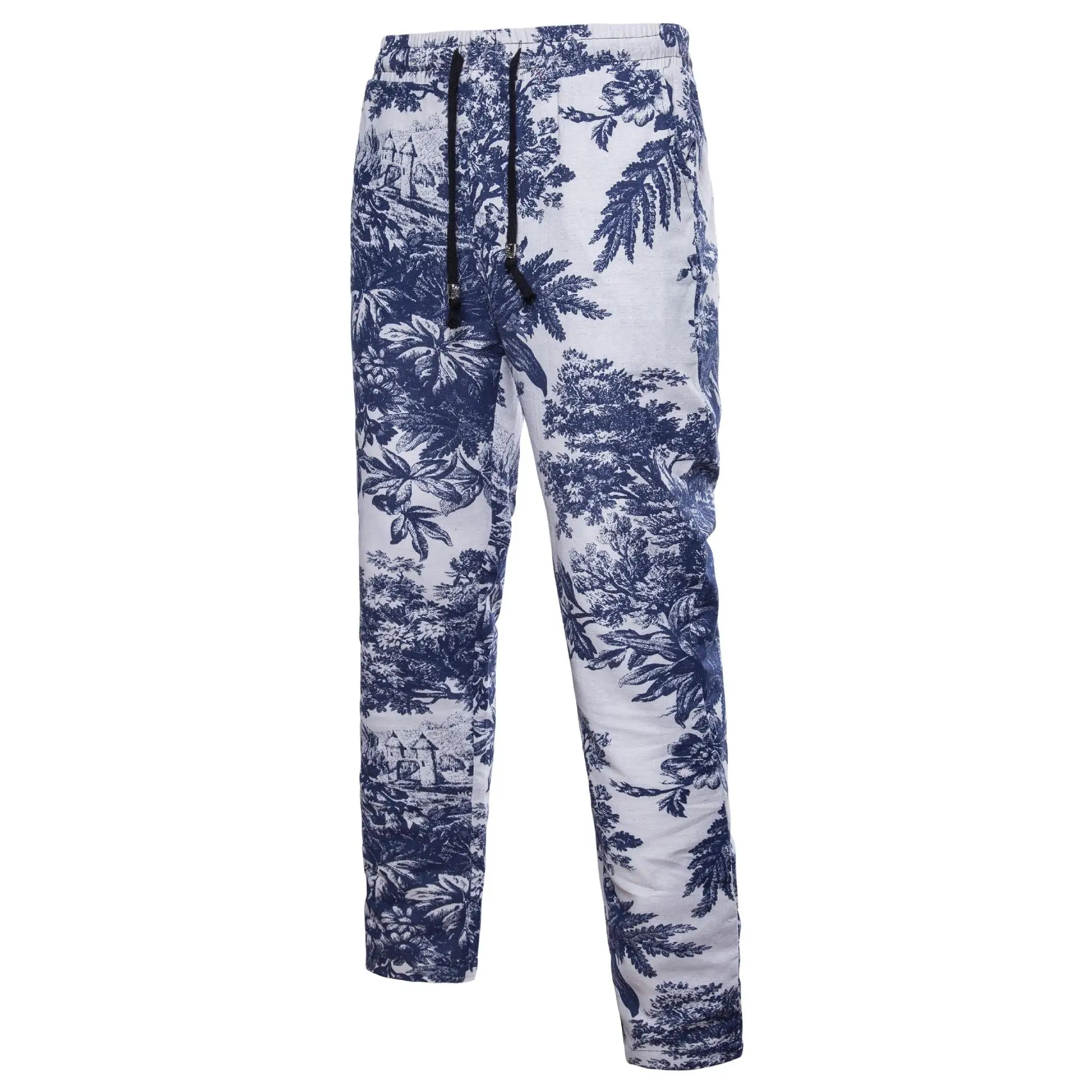

2019 New Style Men Fashion Casual Nation Wind Flower Pants Linen Trousers Men's Loose And Plus-sized Men's Trousers K33