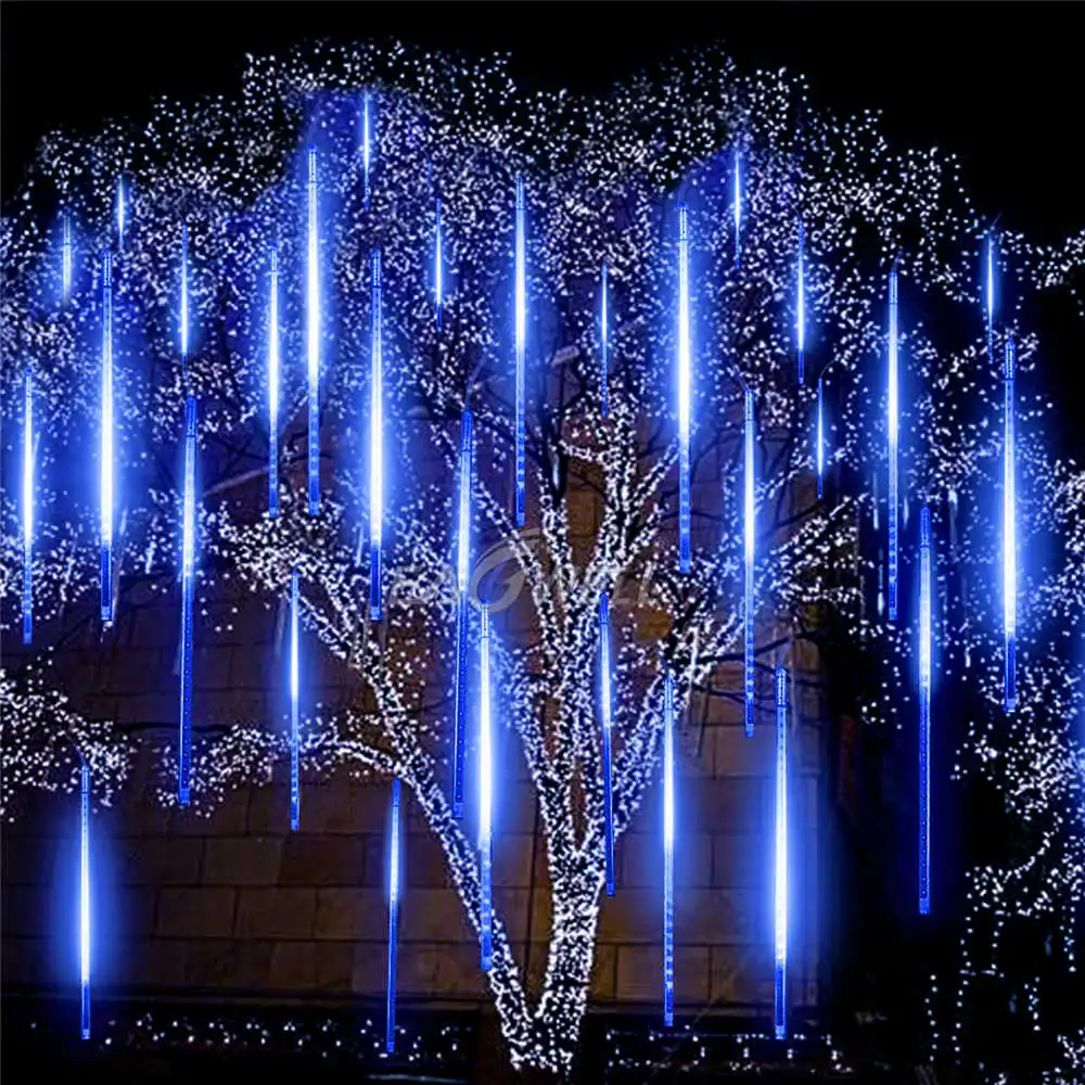 

US Plug LED Meteor Shower Rain Tube Light SMD2835 Waterproof For for Engineering Architectural Decoration Trees Streets Parks