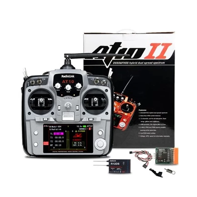Radiolink AT10 II 12CH RC Transmitter and Receiver R12DS 2.4G AT9S PRO Radio Remote Controller for RC Drone/ Fixed Wing