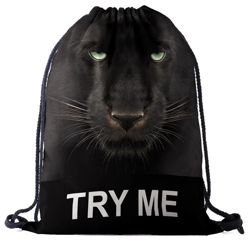 Сумки тигр рюкзак шнурок Мода 3D печать путешествия softback мужские сумки унисекс женская сумка на плечо ранец Новинка - Цвет: bpa600401