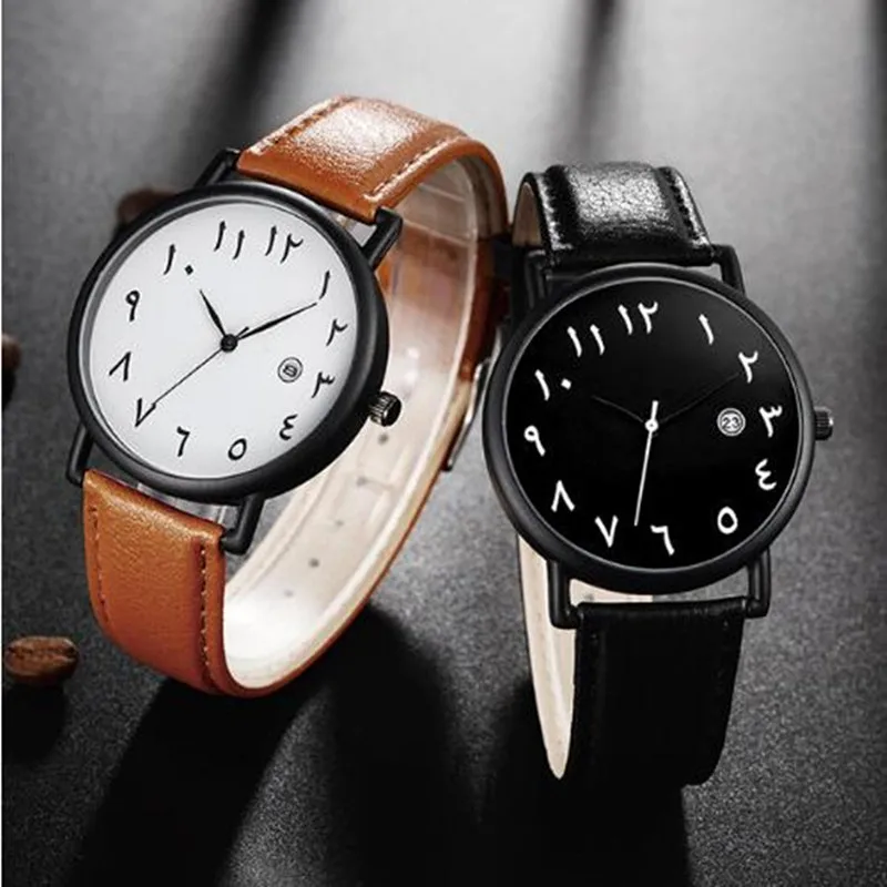 Mens Watches 2021 Luxury Brand Leather Wrist Watch for Men Arabic Numerals Date Casual Sport Quartz Wristwatch Relogio Masculino