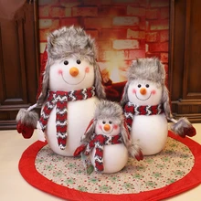 3 шт./компл. Рождественский снеговик куклы шапка охотника, для мамы, папы и ребенка, Снеговик куклы игрушки окна украшения для детей подарок для домашней вечеринки