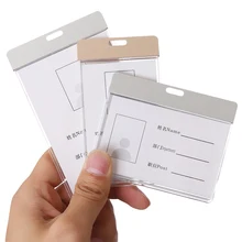 Модный ID/IC держатель для карточек с отбивающимся значком, алюминиевое имя, рукав для карт, шейный ремешок, защитный чехол, держатель для рабочих карт