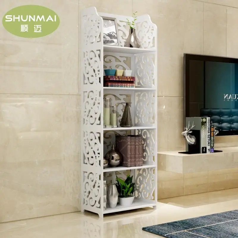 Shelf Floor Multi-layer Storage Shelf Bedroom Kitchen Living Room European Children's Bookshelf Simple White Shelf