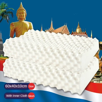 

Thailand Original Natural Latex Pillow Health Care Vertebrae Orthopedic Physiotherapy Negative ion Neck Massage Pillow