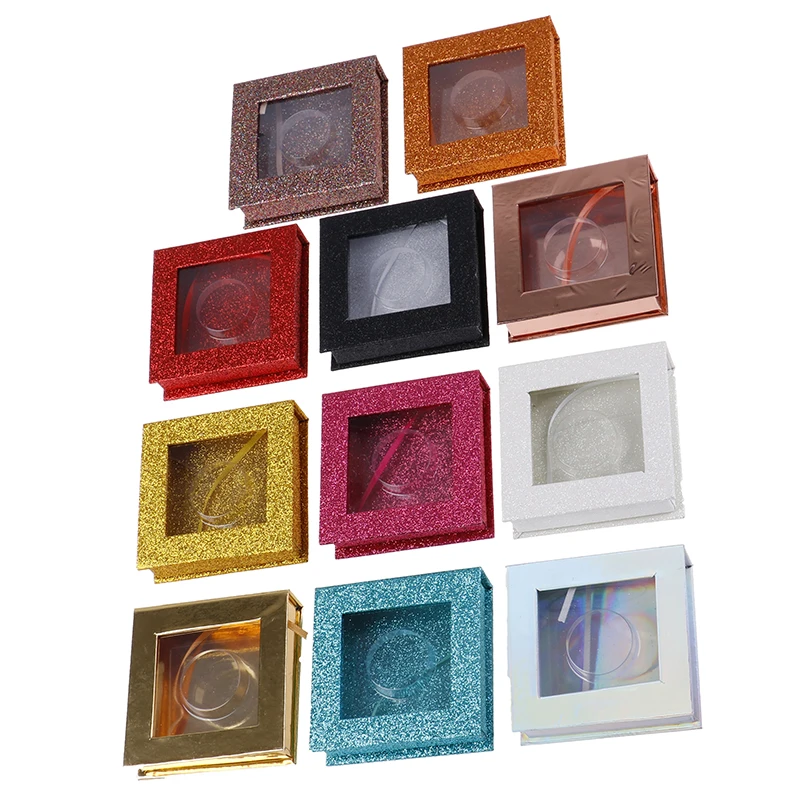 

Glitter Square Empty Storage Case Box Container Holder Diamond Eyelashes Case