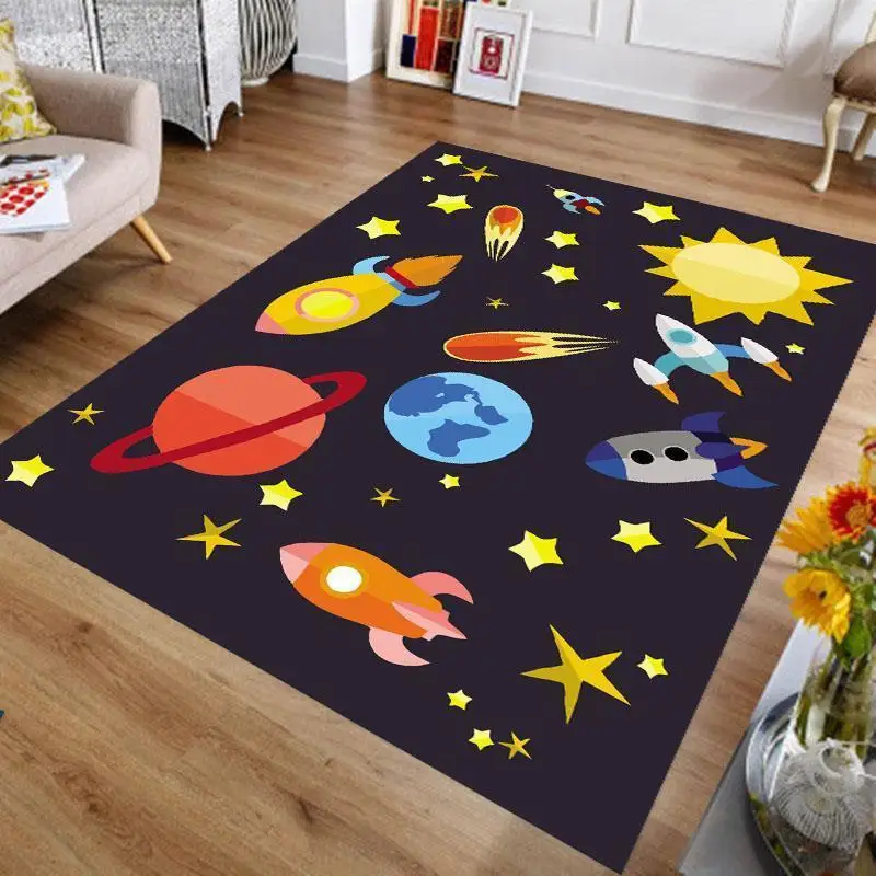 Маленькая Две звезды De Priere Tapis Chambre Fille черный Кухня радио пушистые Дети Dywanik области ковер килим для Гостиная