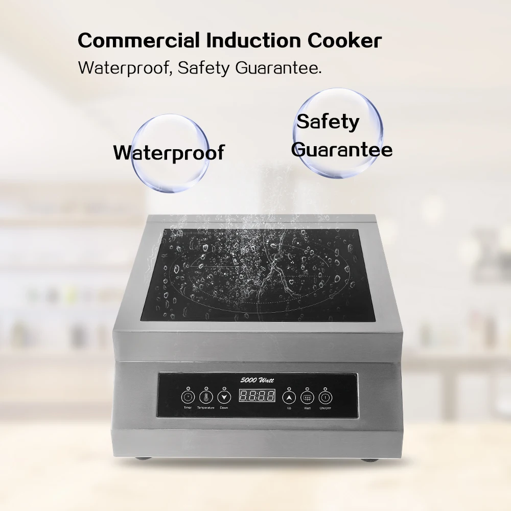 ITOP 23 Ampere Commercial 5000W Induction Cooker Glass-ceramic Glass Touch Control Cooking Machine Connect With Air Switch 220V