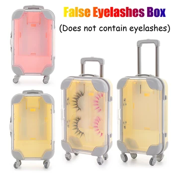 

1Pc 3D Mink Eyelash Packaging Case Small Suitcase Packaging Luxury Mink Lashes Packing Fluffy Curly Eyelashes Storage Empty Gift