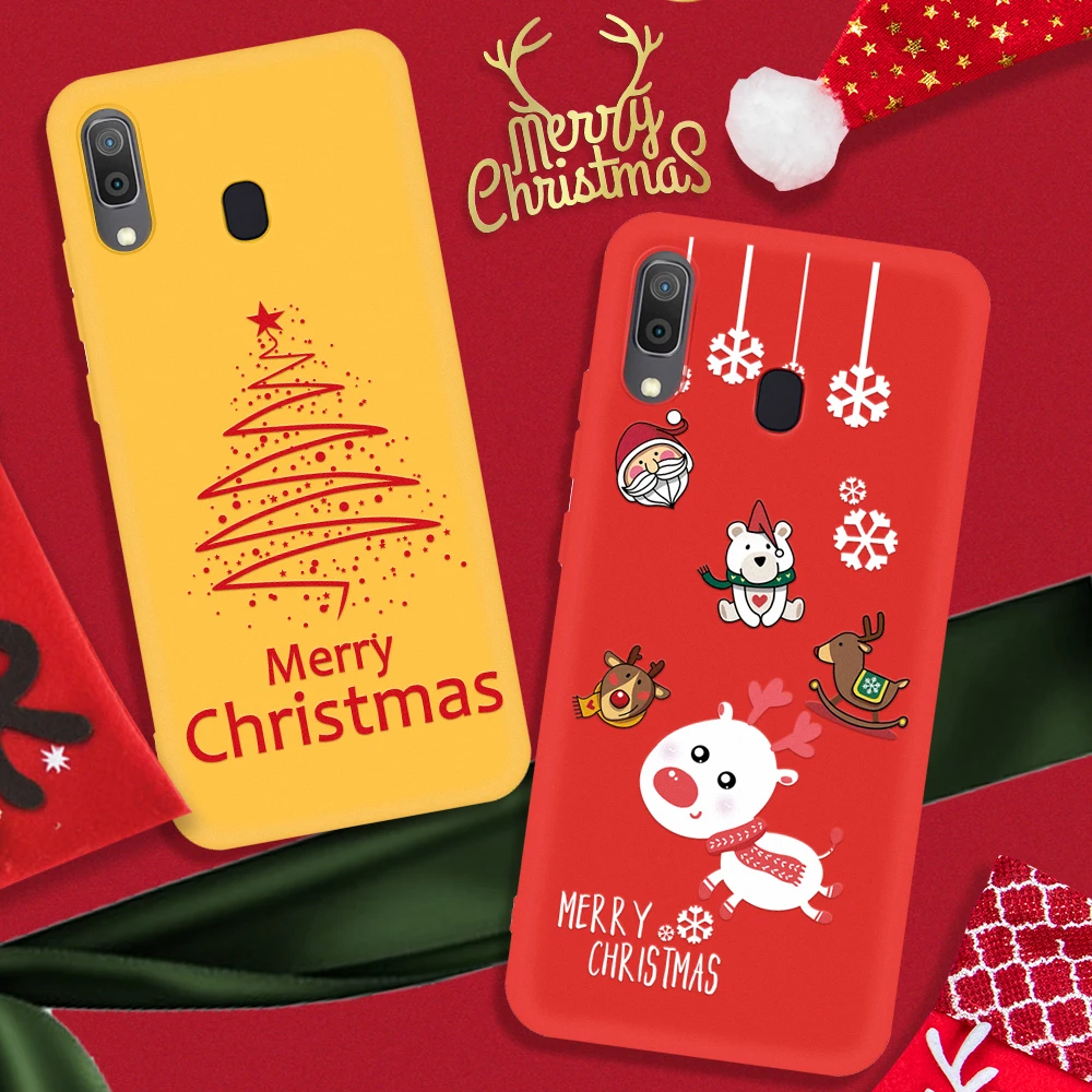 

Merry Christmas Phone Case For Samsung Galaxy A70 A50 A40 A30 A20 A10 A7 A750 2018 Case Covers Santa Claus Snowflake Tree A 20 A