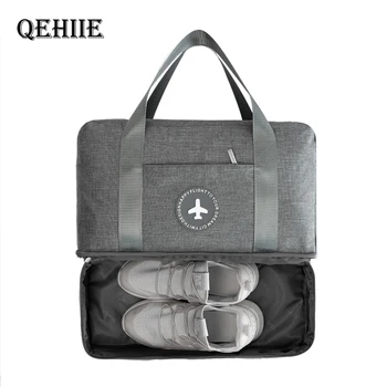 

QEHIIE Waterproof Portable Travel Bag Double Layer Classification Clothes Shoes Organizer Luggage Tidy Pouch Accessories Supply