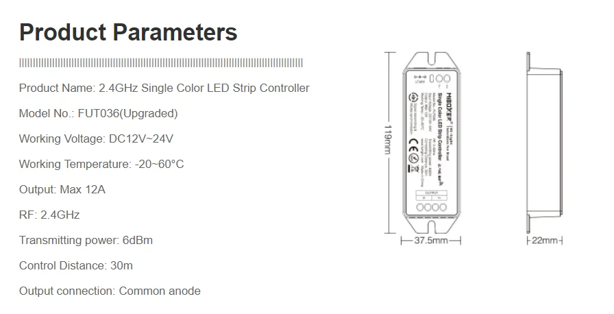 zona dimmer cor única cct rgb rgbw rgb + fita cct