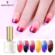 BORN PRETTY, 3 цвета, термальный Гель-лак для ногтей, 6 мл, меняющий температуру, отмачиваемый УФ-гель, маникюрный лак для ногтей
