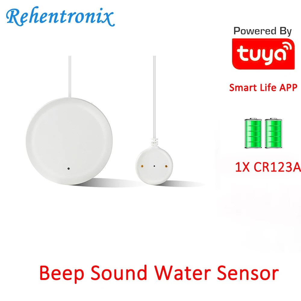 

Beep Sound Aert Smart Wireless WiFi Water Leakage Detector Sensor with CR123A 1500mAh Battery Built-In Working 2 years