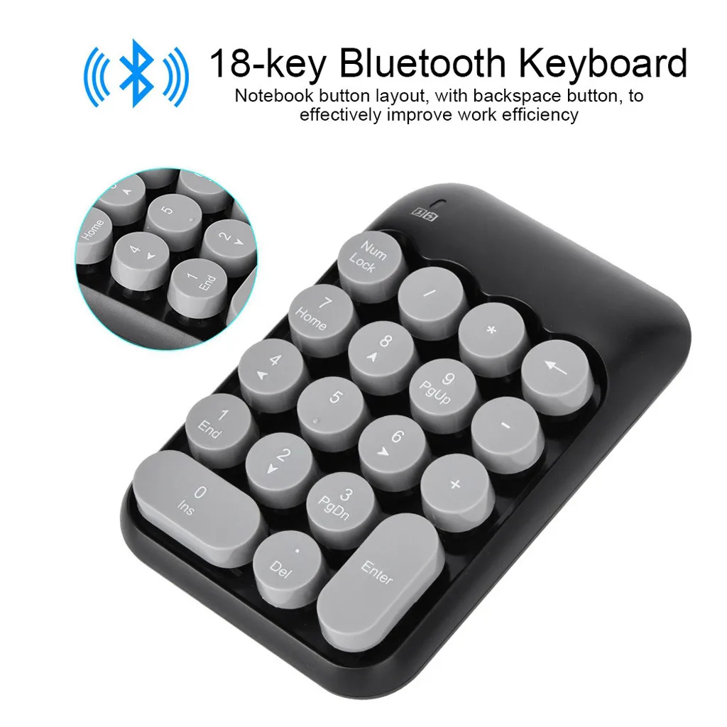 Лидер продаж 2019 новая беспроводная мини клавиатура с Bluetooth приемник Type C 18 клавиш 2