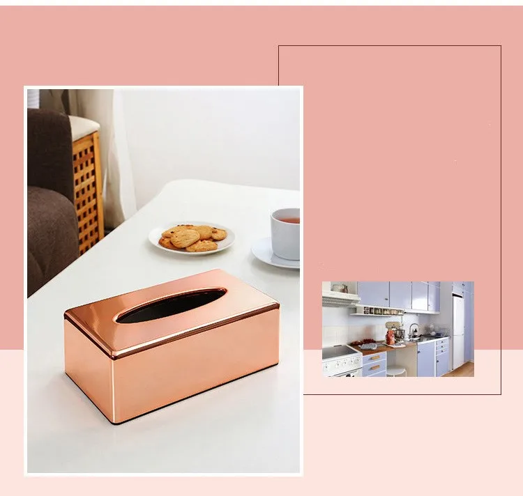 Роскошная АБС-пластиковая коробка для салфеток, держатель для гостиной, кухни, офиса, Высококачественная гальваника