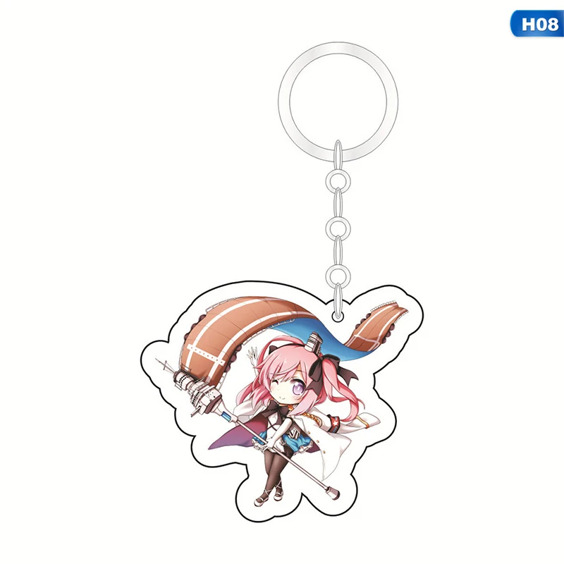 Kawaii Anime Key Chain Azur Lane Enterprise Prinz Eugen Acrylic Keychain keyring Pendant Anime