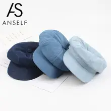 Осенние винтажные шапки для мужчин и женщин унисекс кепка газетчика остроконечный восьмиугольный берет для мальчика Кепка джинсовая плоская военная шляпа Головной убор