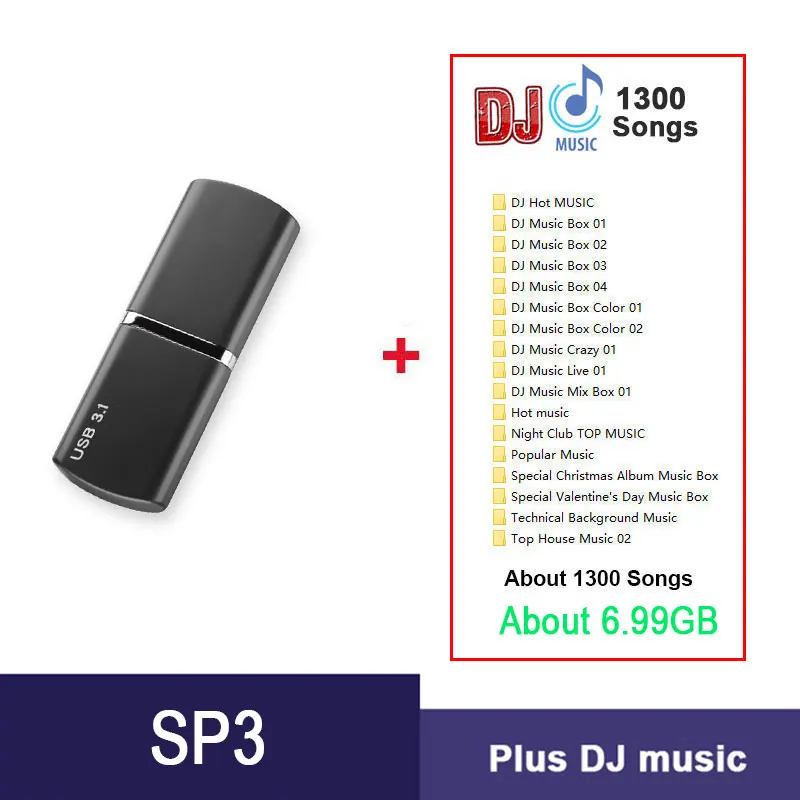 USB твердотельный накопитель 512GB256GB128GB Phison чип Cle USB 3,1 до 350 МБ/с. MTV DJ "сделай сам" от Pendrive, милый чехол для подарка USB SSD - Цвет: SP3 Plus DJ