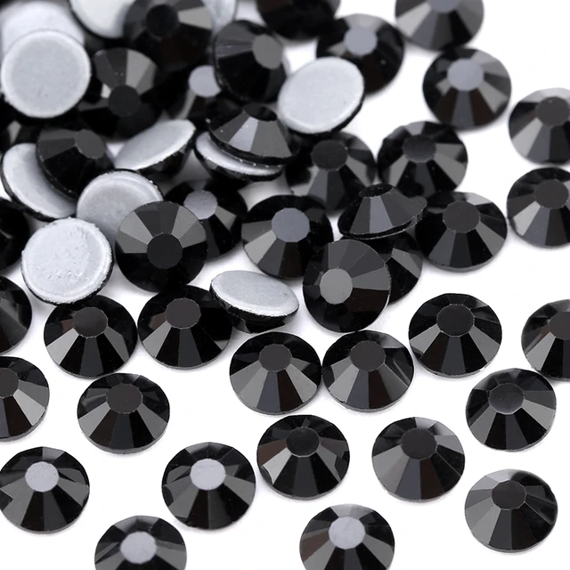 Glass Rhinestones JET BLACK Non-Hotfix, Sizes SS6 - SS30, Faceted Rh –  PatchPartyClub