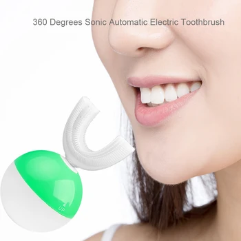 

360 Degree Wave Electric Toothbrush USB Rechargeable Adults Teeth Whitening U-Shape Automatic Sonic Clean Teeth Tools Dropship