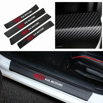 

4PCS Car Door Threshold Guard Stickers For Kia Rio 3 4 K2 K3 X-Line Car Door Sill Scuff Plate Pedal Cover Trim Auto Accessories