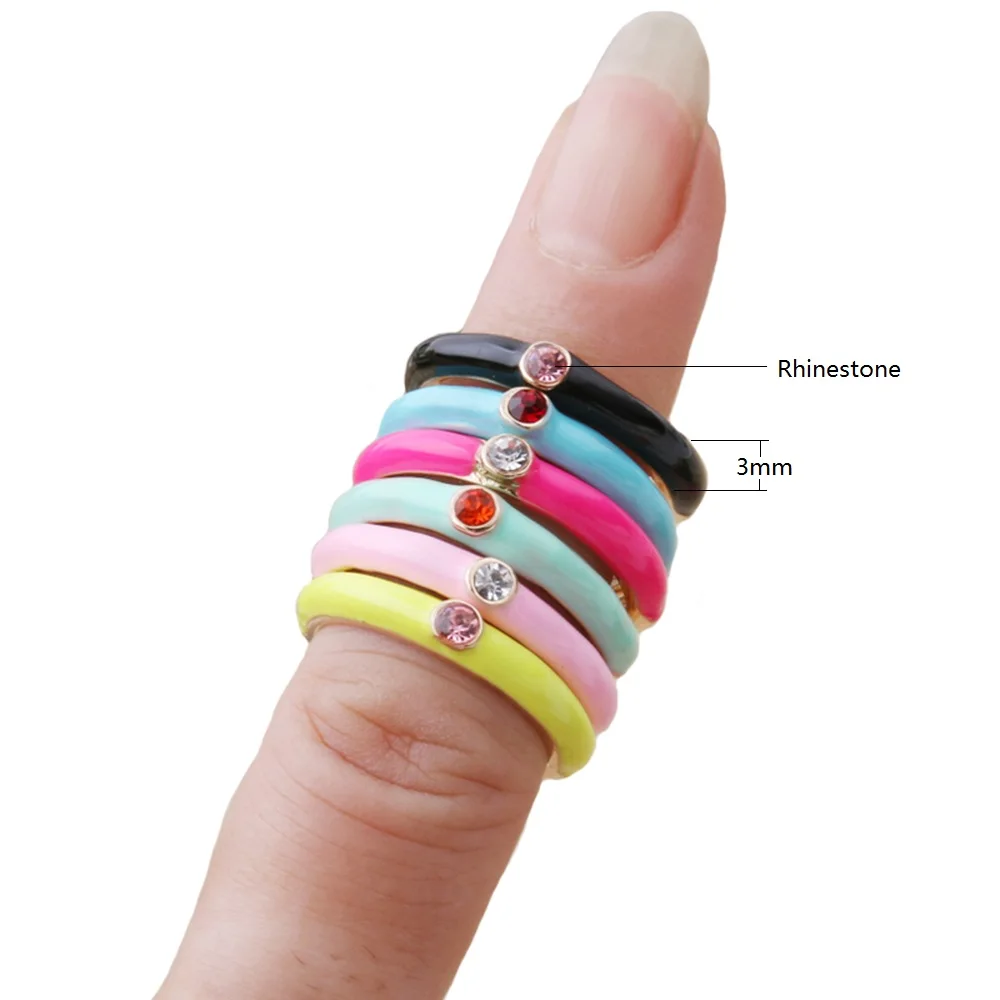 Y2K Multicolor Enamel Dripping Oil Open Ring For Women Adjustable Gold Plated Chunky Finger Rings Party Jewelry gift