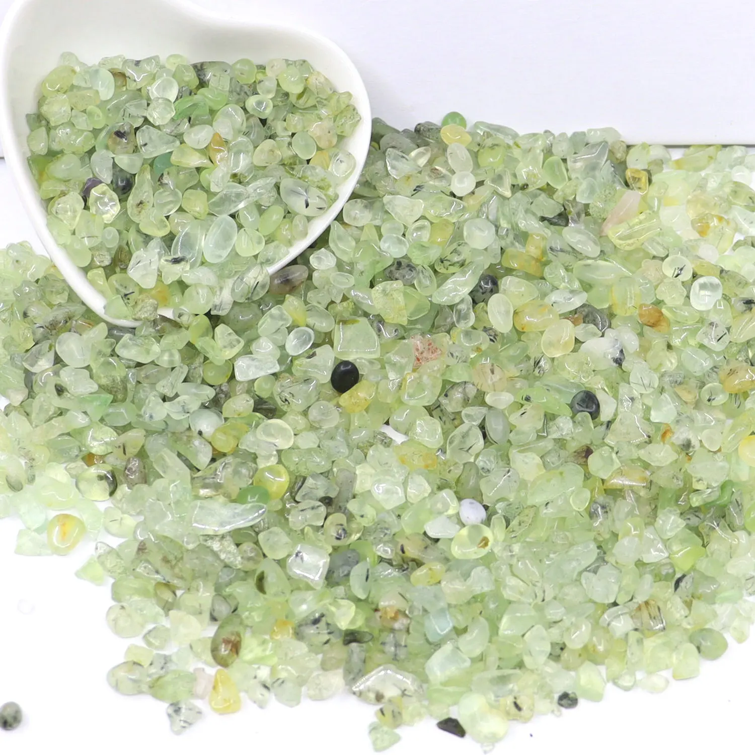 

5-7mm 100g Natural Prehnite Crystal Decoration Colourful Landscape Small Particle Gravel