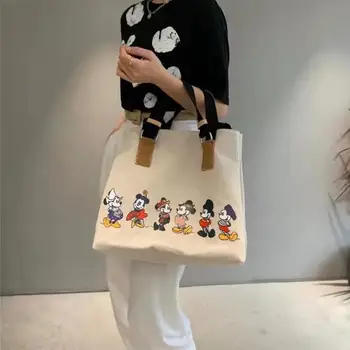 

2020 new Disney Korean canvas bag large-capacity tote bag Mickey mouse women fashion print shoulder diagonal backpack