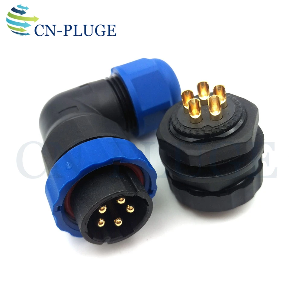 SD20 IP68 방수 2 3 4 5 6 7 9 10 12 14 핀 항공 커넥터, 20mm 패널 장착 직각 커넥터 플러그 및 소켓