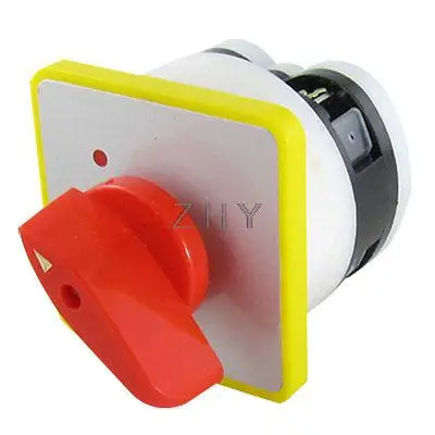 

Screw Terminals Red Rotary Handle 3 Positions Cam Changeover Switch