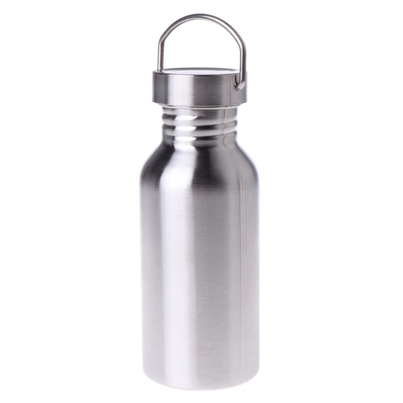 Silver 500ml Велоспорт из нержавеющей стали бутылка для воды кемпинг Велосипедный спорт на открытом воздухе путешествия Инструменты M7DC - Цвет: Silver 500ml