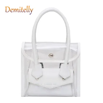 

Lady Handbag Transparent Beach Bag Transparent Jelly Wallet Clutch Bag Plastic Letter Printed Handbag Messenger Bag Wallet