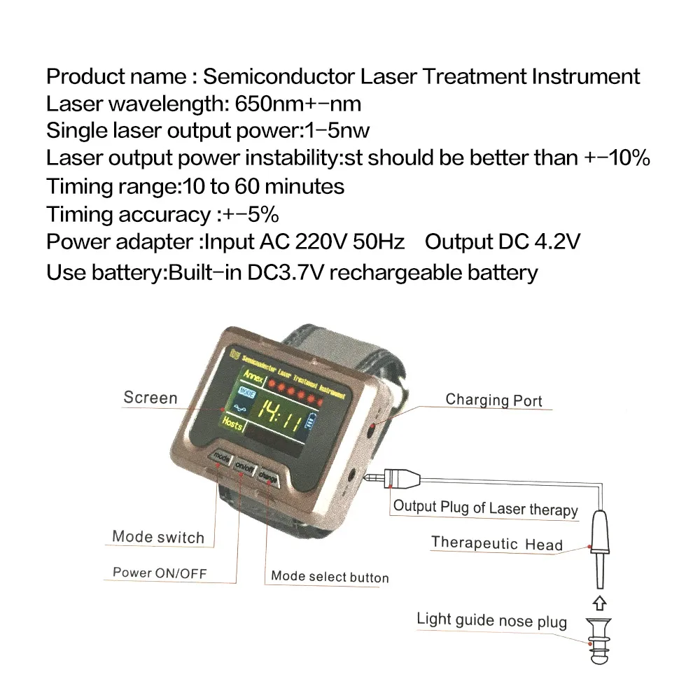 650нм лазерная терапия часы домашний наручные Диод высокое кровяное давление высокий уровень жира сахара для диабета полупроводниковое лечение CE холодная