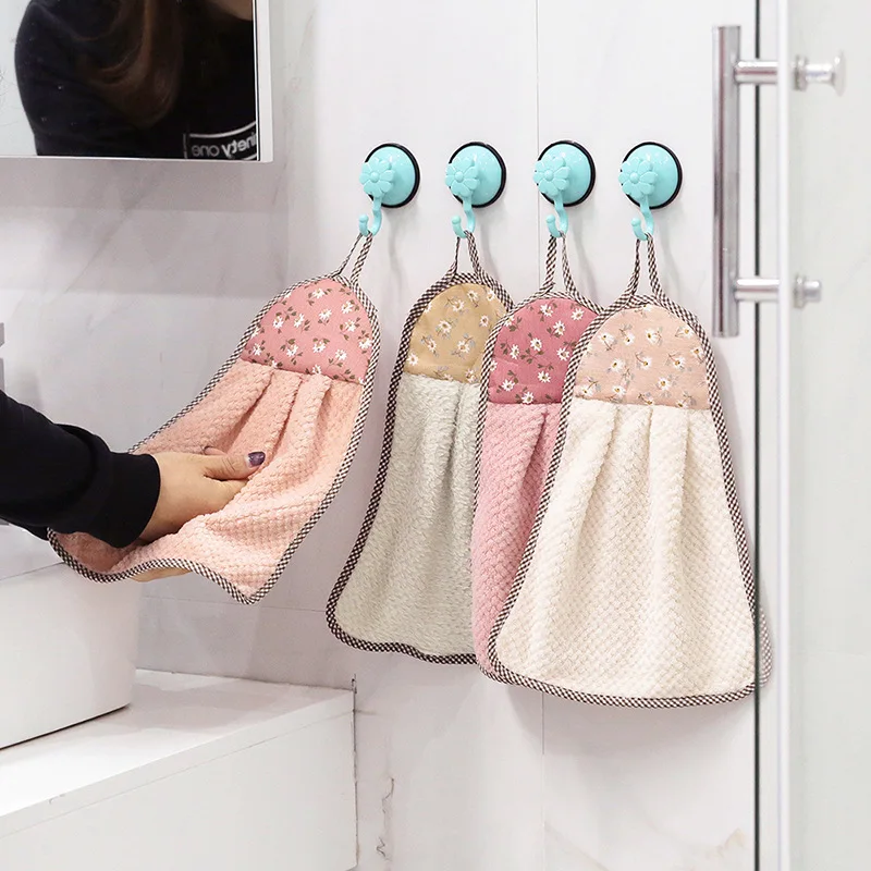 Kitchen Towels Hand Dishes  Hanging Dish Cloth Hand Towels - Coral Velvet Hand  Towel - Aliexpress