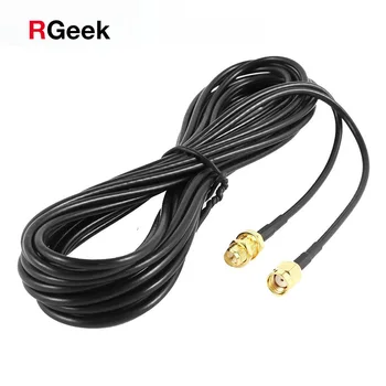 RP-SMA SMA Connector Male to Female Extension Cable Copper Feeder Wire for Coax Coaxial WiFi Network Card RG174 Router Antenna 1