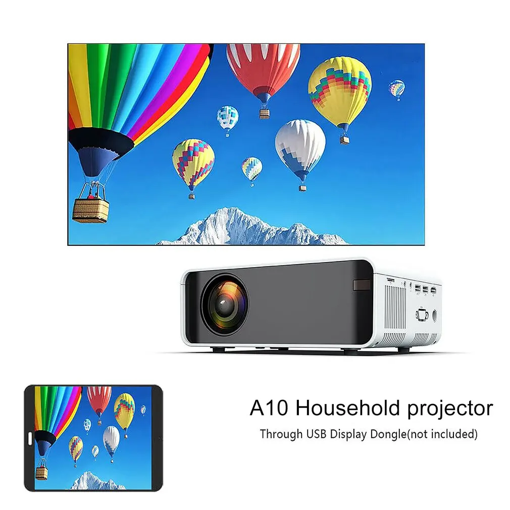 Светодиодный мини-проектор AN10 720P Разрешение портативный 3D видео проектор домашний кинотеатр дополнительный Android Wi-Fi проектор тот же экран