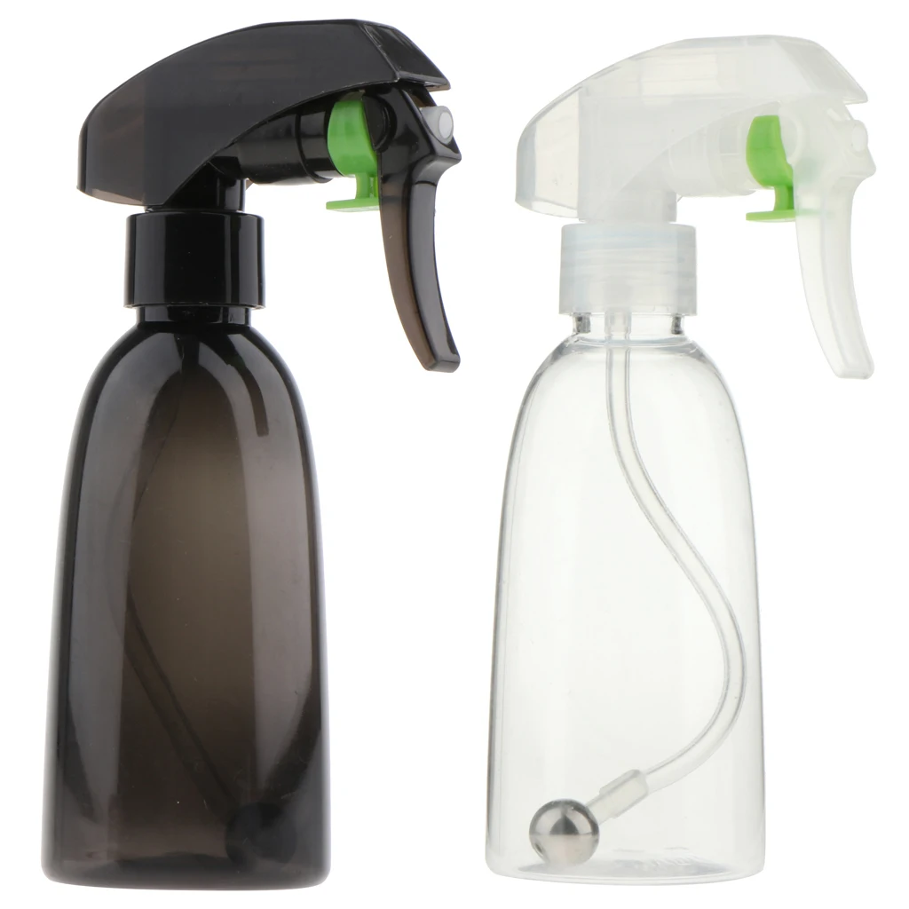 200ML Professional Spray Bottle Hair Salon Comestic Lotion Water Plants Flowers Sprayer, Steel Ball Inside, Black/Clear