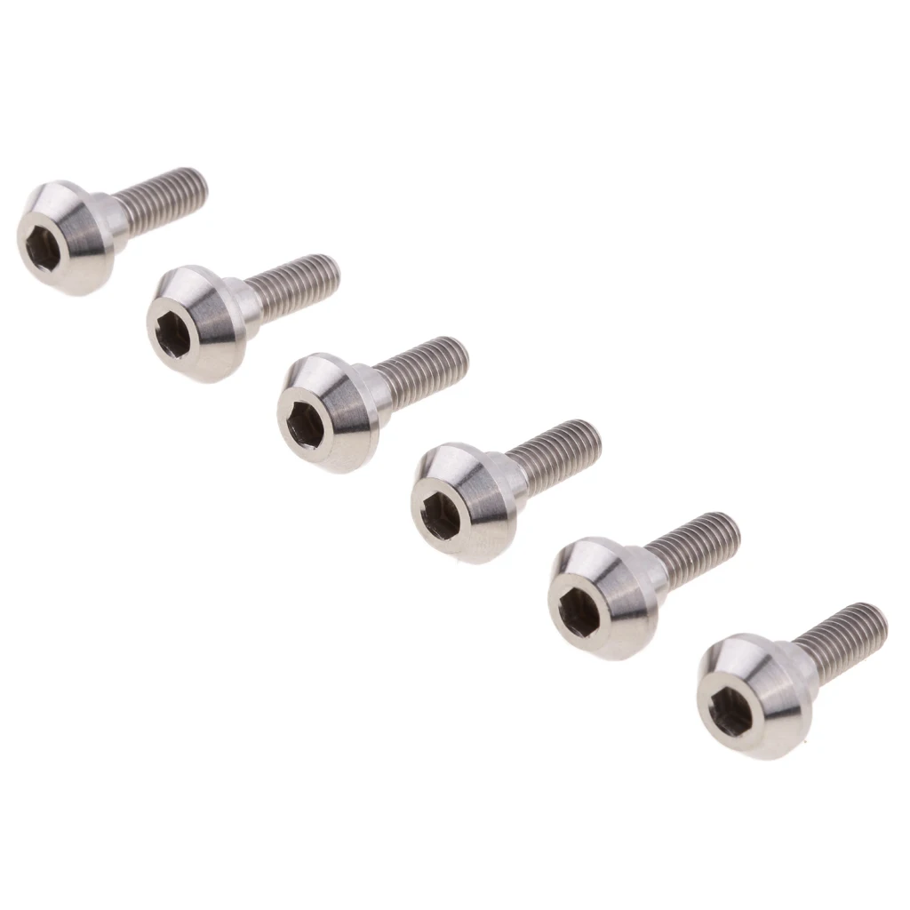 6 Pieces Silver M6x20mm Titanium/Ti Disc Brake Rotor Bolts for Suzuki GSXR Yamaha R6 R1