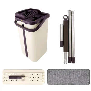 

Automatic Mop Avoid Hand Washing Ultrafine Fiber Cleaning Cloth Home Kitchen Wooden Floor Lazy Mop Foldable Easy Storage