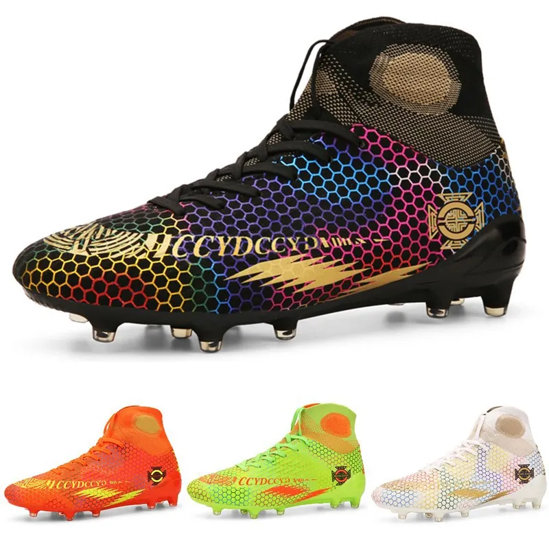 

Adult High Ankle Football Boots Men Non Slip Breathable Sneakers Training Soccer Cleats