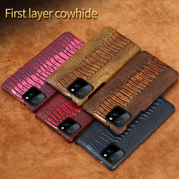 

Luxury 3D Genuine Leather ostrich foot Phone Case For Samsung Galaxy A90 A70 S10 S20 Ultra M30s puls Cover For note9 10 S8 S9