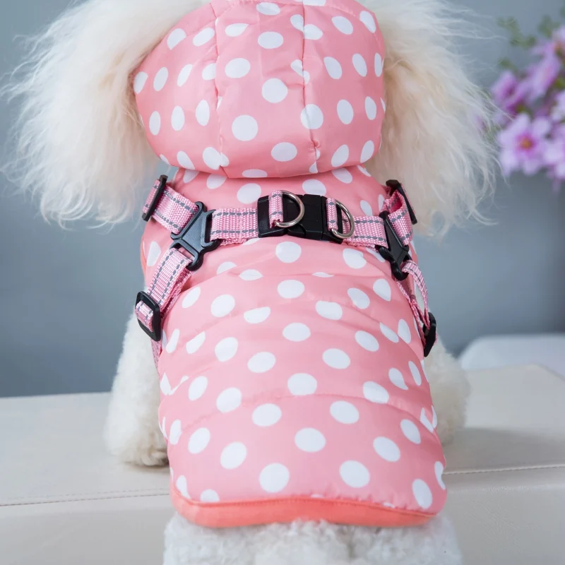 Pet Dog Jacket With Harness Winter Warm Dog Clothes For Large Dogs Waterproof Big Dog Coat Chihuahua French Bulldog Outfits