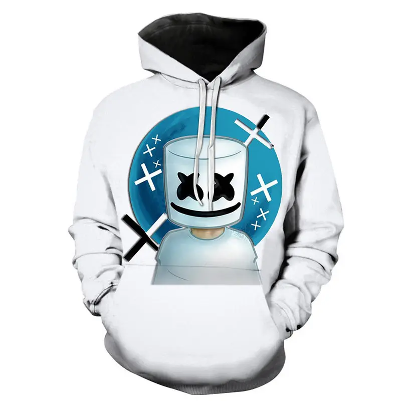 3D печать Новые мужские и женские модные толстовки marshmello электрическая толстовка с капюшоном для ди-Джея Мужская Повседневная Толстовка