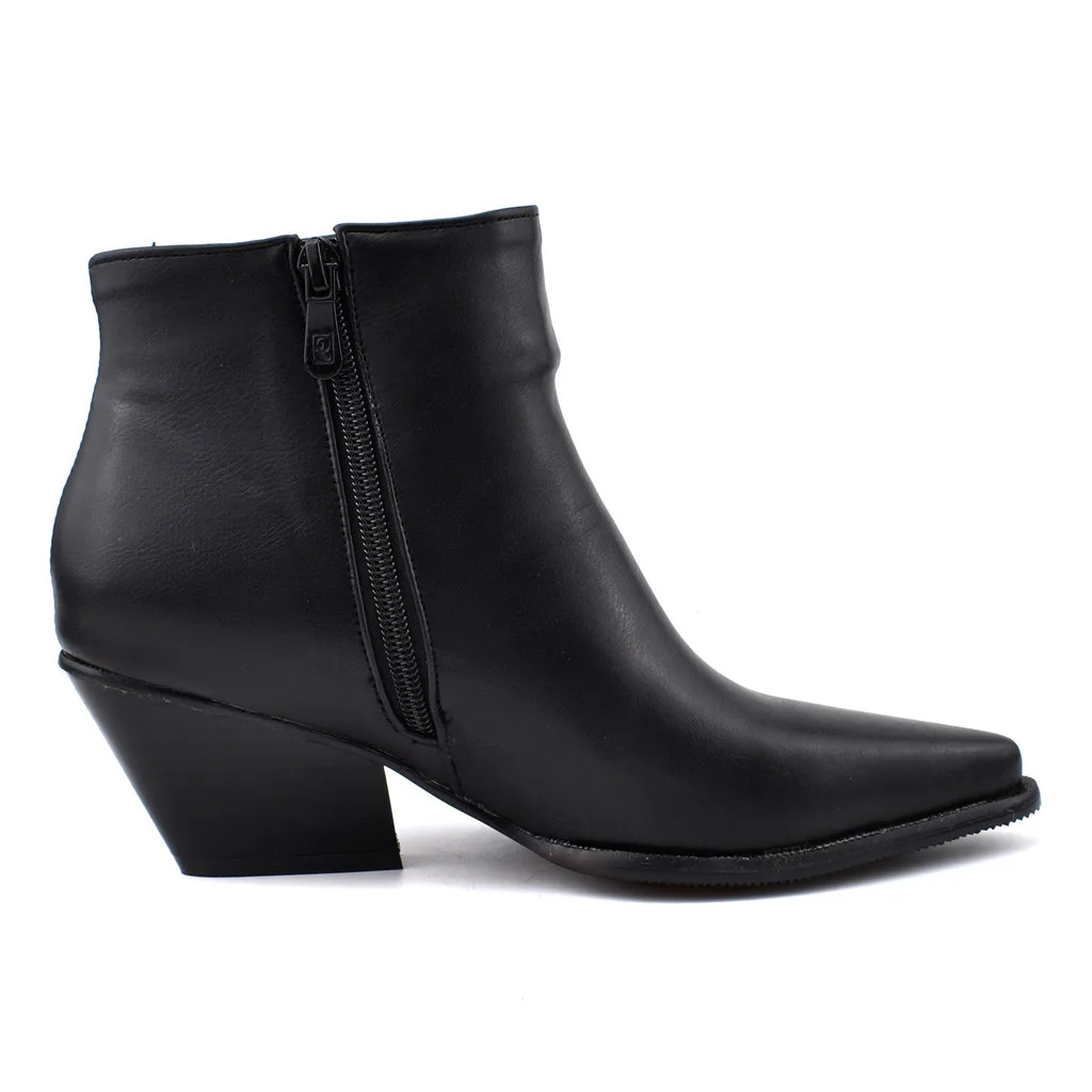 SAGACE New Women Plain Ankle Boots Ladies Casual Large Size Mid Heel Zip Heels Booties Size 35-43