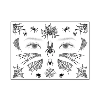 

Waterproof Temporary Tattoo Sticker Face Art Spider Cobweb Cross Pattern Design Flash Tatoo Fake Tatto for Men Women