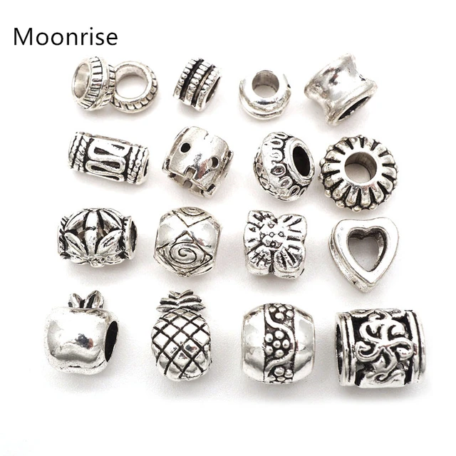 Tibetan Silver Metal Spacer Beads For Jewelry Making Big Hole 8-10mm Loose  Connector Findings Bracelet Necklace DIY Accessories - AliExpress